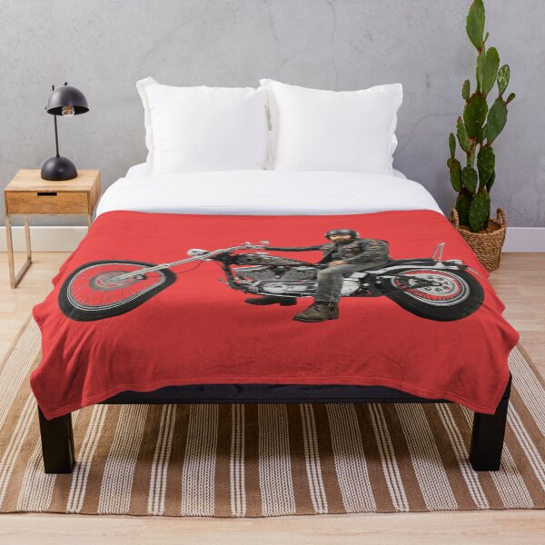 Item preview, Motociclista barbudo en motocicleta chopper personalizada designed and sold by Utopian-Magic.