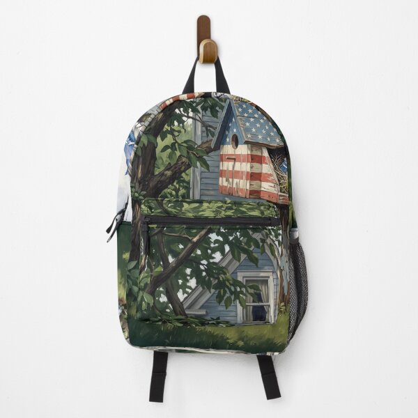 Aperçu de l'œuvre Patriotic Blue Jays Bird House créée et vendue par Home Decor Art.