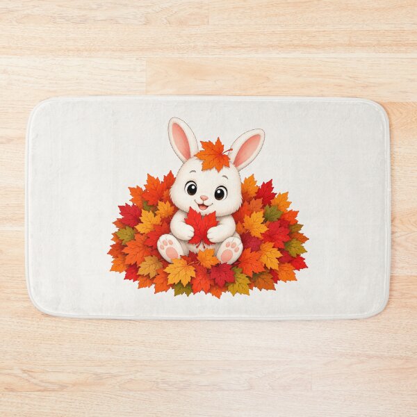 Artikelvorschau, Cute Bunny Autumn Leaves Fall Pumpkin Season entworfen und verkauft von Seculinator.