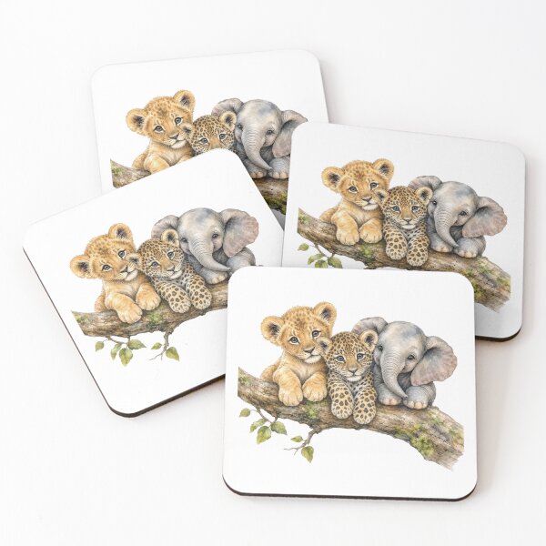 Item preview, Baby Safari Animals on Tree Branch  | Watercolor Nursery Art designed and sold by PAPIRO SIGLO XXI.