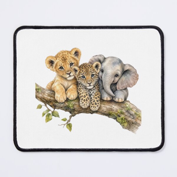 Item preview, Baby Safari Animals on Tree Branch | Watercolor Nursery Art designed and sold by PAPIRO SIGLO XXI.
