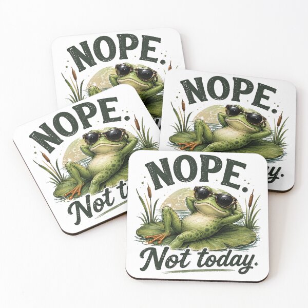 Item preview, Nope Not Today Funny Frog with Sunglasses Retro Meme designed and sold by Kama-woszczyk.