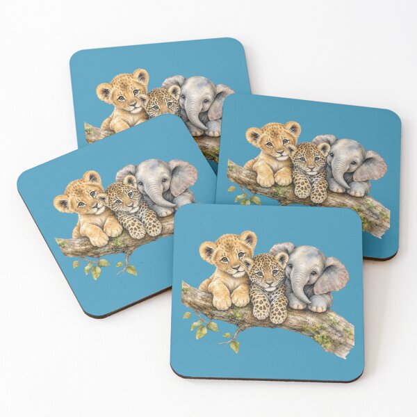 Item preview, Baby Safari Animals on Tree Branch  | Watercolor Nursery Art designed and sold by PAPIRO SIGLO XXI.