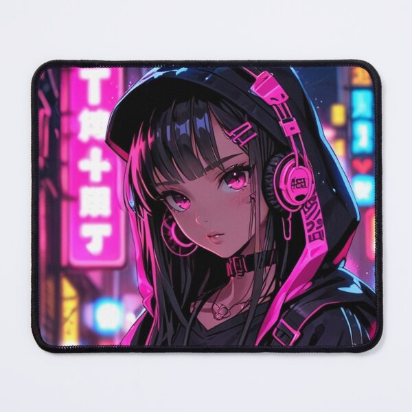 Item preview, Anime Neon City Girl Cyber Streetwear Pink Illustration designed and sold by AnimDream .