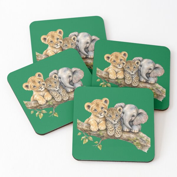 Item preview, Cute Safari Animals on Tree Branch  | Watercolor Nursery Art designed and sold by PAPIRO SIGLO XXI.