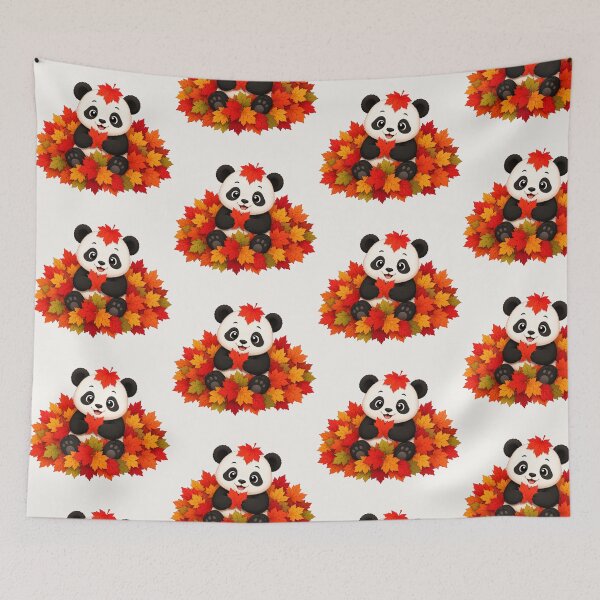 Item preview, Cute Panda Autumn Leaves Fall Pumpkin Season designed and sold by Seculinator.