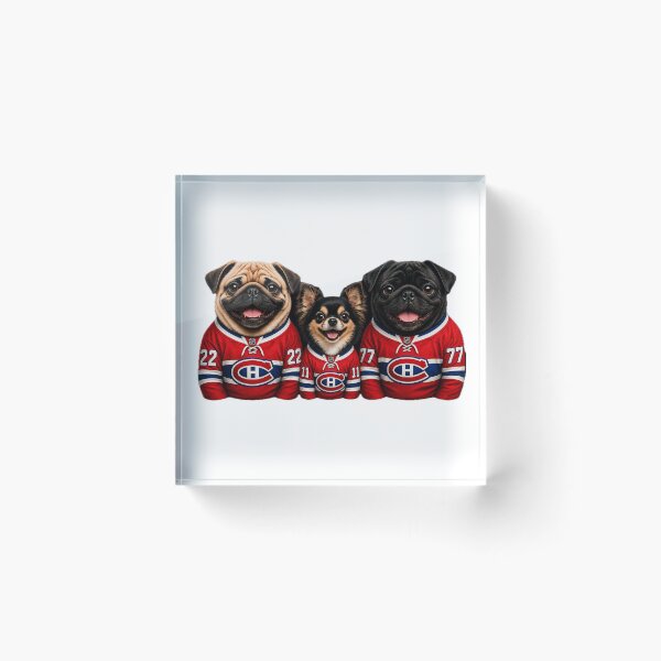 Item preview, Pugs And Chihuahua in Montreal Canadiens Hockey Jerseys designed and sold by MargaritaGRL.