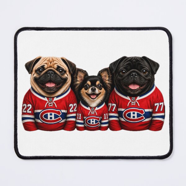 Item preview, Pugs And Chihuahua in Montreal Canadiens Hockey Jerseys designed and sold by MargaritaGRL.