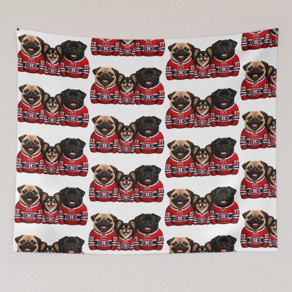 Item preview, Pugs And Chihuahua in Montreal Canadiens Hockey Jerseys designed and sold by MargaritaGRL.