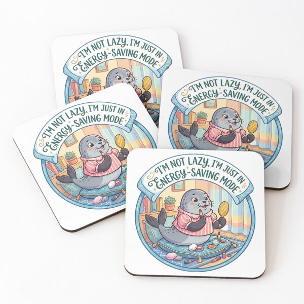 Item preview, Cute Seal Makeup Energy Saving Mode Meme - Funny Glamour Pet Art designed and sold by Fatomfatom.