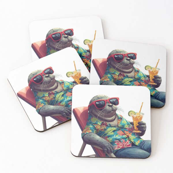 Item preview, Vacation Mode Funny Seal T-Shirt | Cool Summer Beach Seal with Cocktail Tropical Design designed and sold by Vvmd.