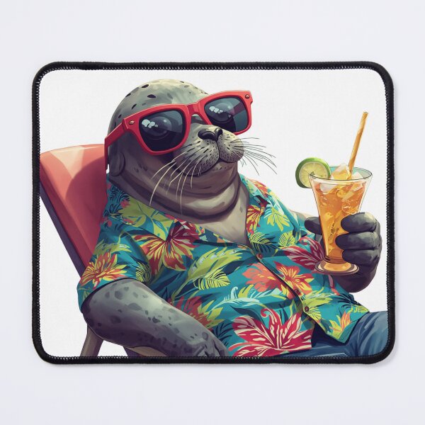Item preview, Vacation Mode Funny Seal T-Shirt | Cool Summer Beach Seal with Cocktail Tropical Design designed and sold by Vvmd.