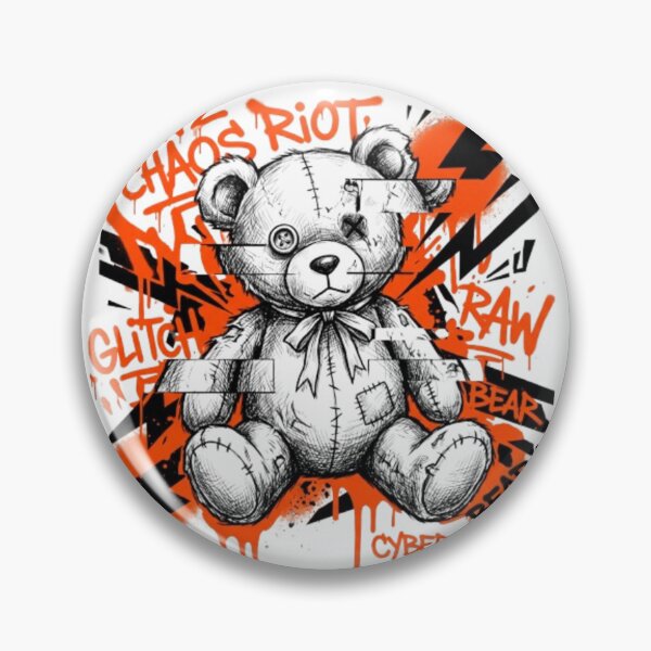Item preview, Glitch Plush Bear Streetwear - Chaotic Gen Z Alternative Art designed and sold by krish-prints.