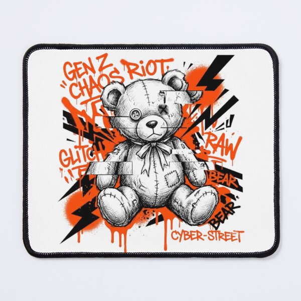 Item preview, Glitch Plush Bear Streetwear - Chaotic Gen Z Alternative Art designed and sold by krish-prints.