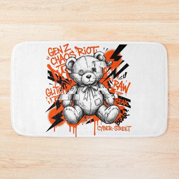Item preview, Glitch Plush Bear Streetwear - Chaotic Gen Z Alternative Art designed and sold by krish-prints.