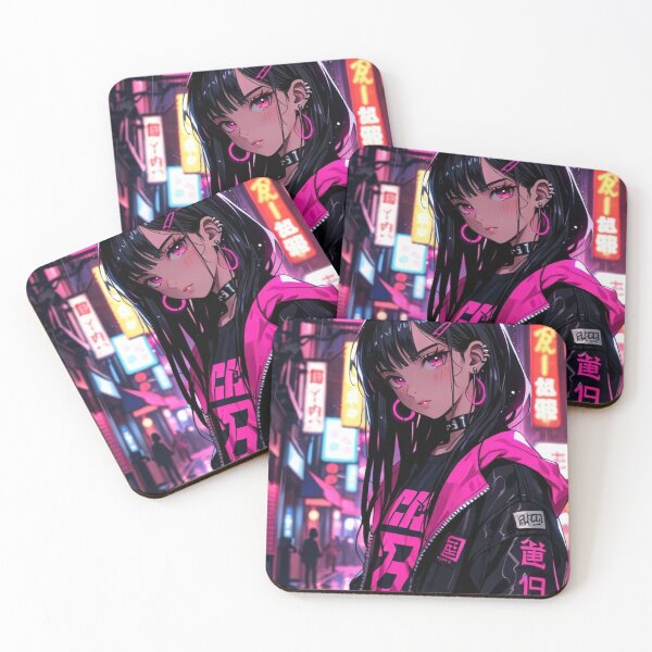 Item preview, Cyberpunk Tokyo Hoodie Girl Neon Anime Digital Painting designed and sold by AnimDream .