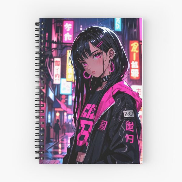Item preview, Cyberpunk Tokyo Hoodie Girl Neon Anime Digital Painting designed and sold by AnimDream .