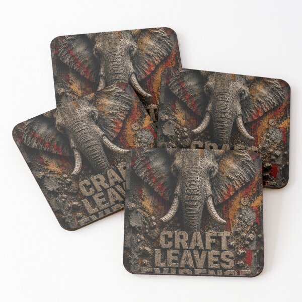 Item preview, Builder Craft Leaves Evidence Elephant Industrial Canvas Print designed and sold by SavannaStrikes.