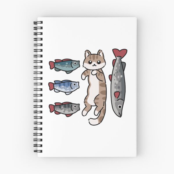 Item preview, Cute Tabby Cat and Fishes Illustration designed and sold by Ricebowldesign.