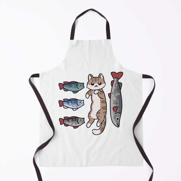 Item preview, Cute Tabby Cat and Fishes Illustration designed and sold by Ricebowldesign.