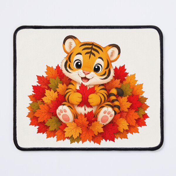 Item preview, Cute Tiger Autumn Leaves Fall Pumpkin Season designed and sold by Seculinator.