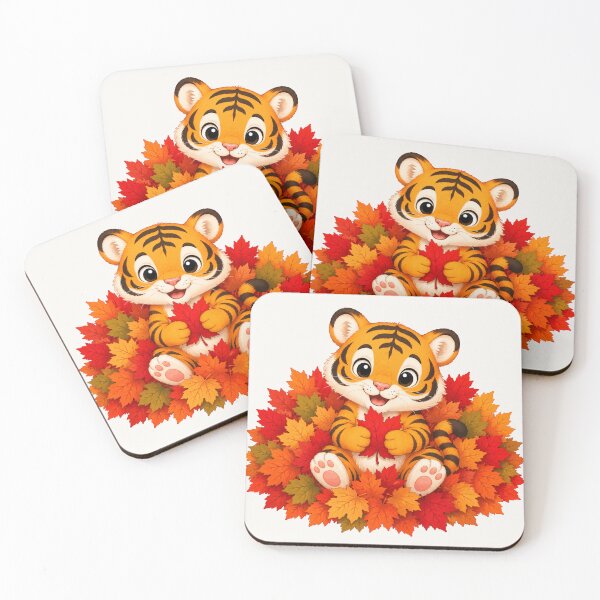Item preview, Cute Tiger Autumn Leaves Fall Pumpkin Season designed and sold by Seculinator.