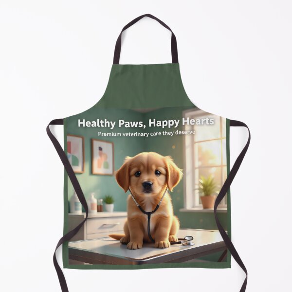 Item preview, Golden Retriever Puppy Stethoscope Ad: Premium Veterinary Care Clinic Banner designed and sold by Creative-RE.