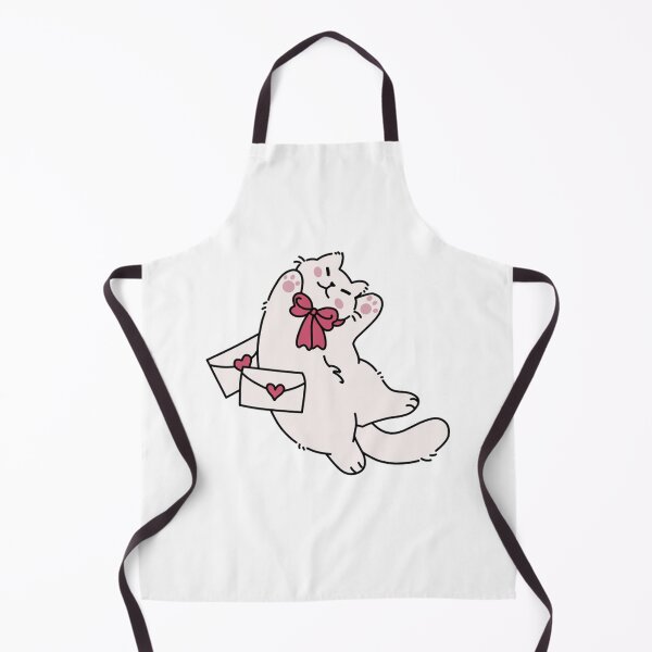 Item preview, Cute White Cat Love Letter Kawaii Art designed and sold by Ricebowldesign.
