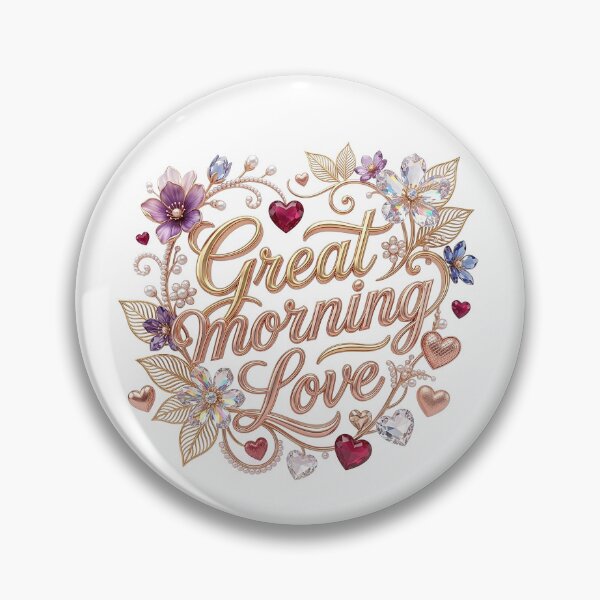 Item preview, Great Morning Love Jeweled Floral Greeting designed and sold by BlissBlvdShop.