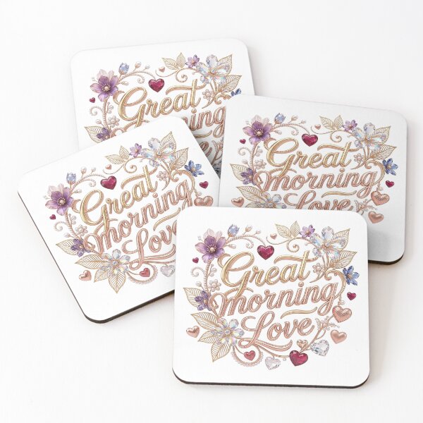 Item preview, Great Morning Love Jeweled Floral Greeting designed and sold by BlissBlvdShop.