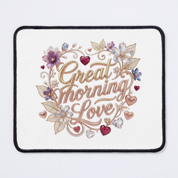 Item preview, Great Morning Love Jeweled Floral Greeting designed and sold by BlissBlvdShop.