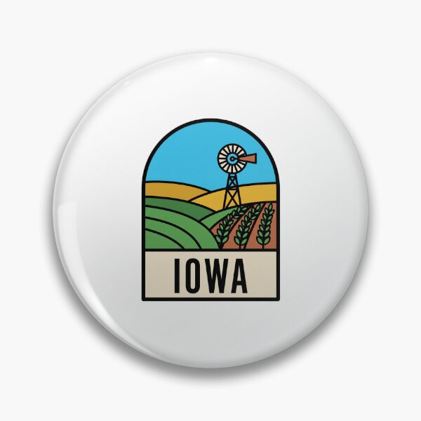 Item preview, Retro Iowa Farmland Windmill Pop Art Travel Badge designed and sold by Paper Drip.