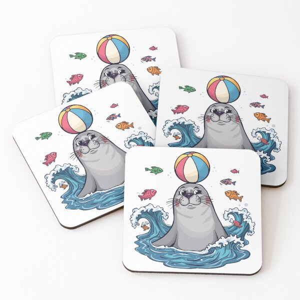 Item preview, Cute Seal Balancing Beach Ball | Funny Ocean Seal Cartoon | Marine Life Summer T-Shirt designed and sold by Vvmd.