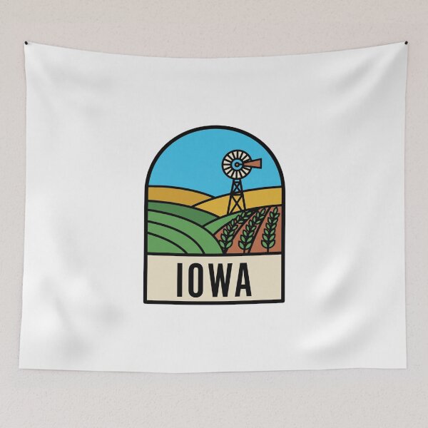 Item preview, Retro Iowa Farmland Windmill Pop Art Travel Badge designed and sold by Paper Drip.