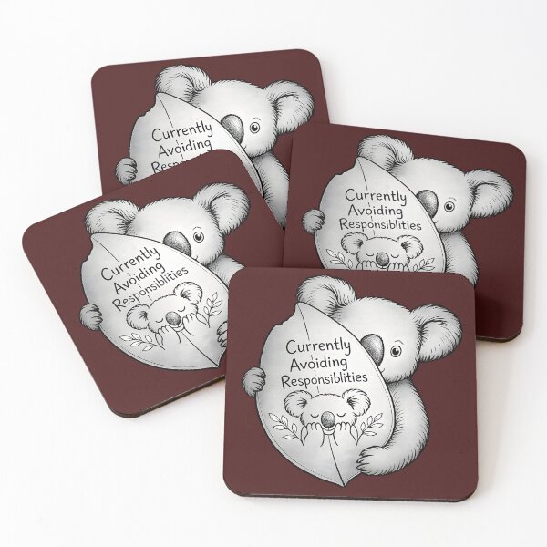 Item preview, Currently Avoiding Responsibilities – Cute Koala Introvert Meme Aesthetic Design designed and sold by Imagetore.