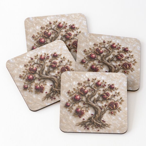 Item preview, Tree of Life with Pomegranates | 3D Relief Art designed and sold by TammyHunterArt.