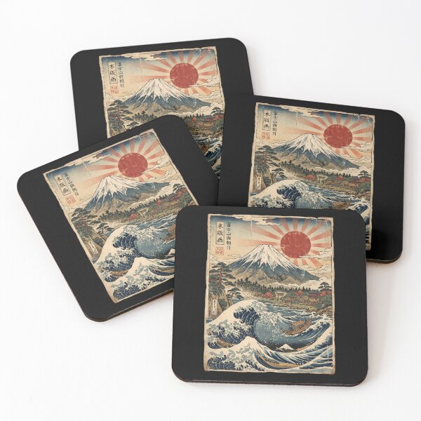 Item preview, Retro Japanese Wave Mount Fuji Ukiyo-e Art designed and sold by ART ATTACK ZONE.