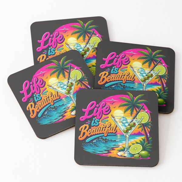 Item preview, Life Is Beautiful – Tropical Martini Summer Cartoon designed and sold by Aimetoi.