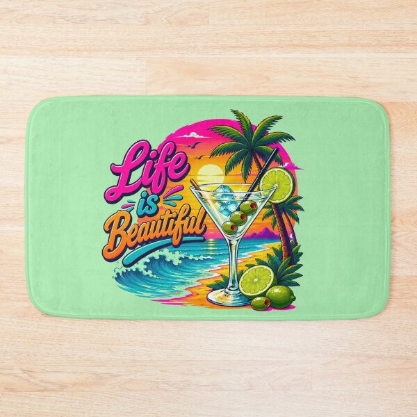 Item preview, Life Is Beautiful – Tropical Martini Summer Cartoon designed and sold by Aimetoi.