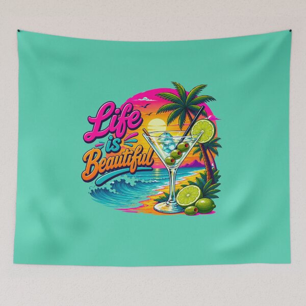 Item preview, Life Is Beautiful – Tropical Martini Summer Cartoon designed and sold by Aimetoi.