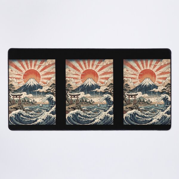 Item preview, Osaka Japanese Wave Mount Fuji Ukiyo-e Art designed and sold by ART ATTACK ZONE.
