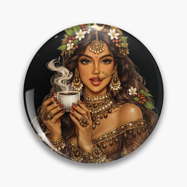 Item preview, Coffee Goddess | Bohemian Coffee Lover Art designed and sold by Johnny-Angel.