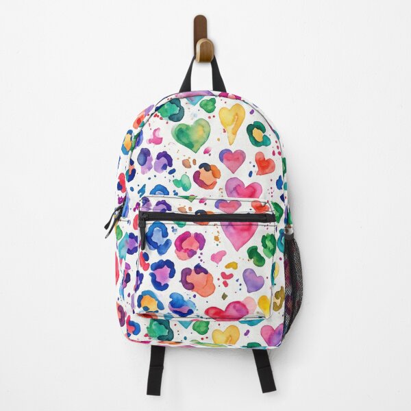 Item preview, Watercolor Leopard Print Hearts Colorful Pattern Boho Animal Print designed and sold by Patterns & Love .