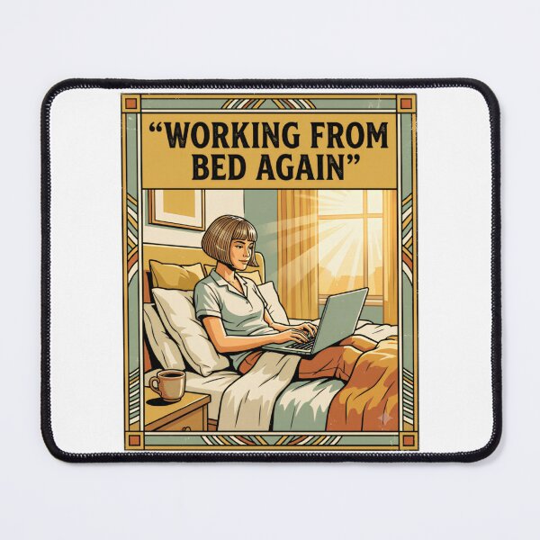 Item preview, Retro Bed Office Travel Poster for Remote Workers designed and sold by urbinet.