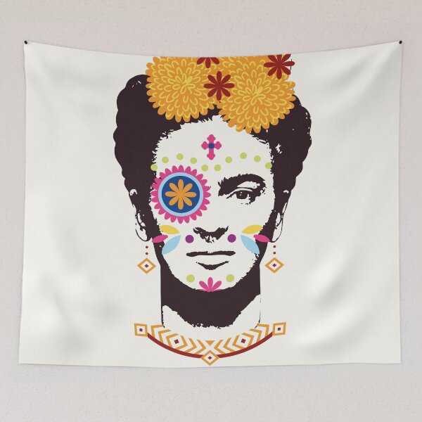 Item preview, Colorful portrait inspired by Frida Kahlo designed and sold by danielrospad.