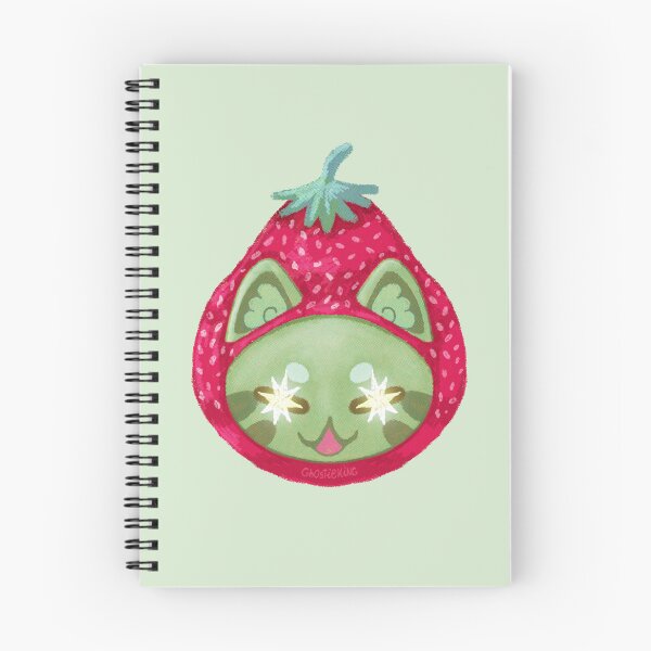 Item preview, Strawberry Matcha Cat Art Print | Kawaii Fruit Cat Illustration | Green Cat Wall Art designed and sold by ghostieking.