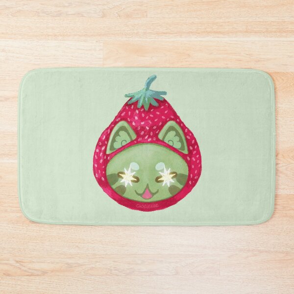 Item preview, Strawberry Matcha Cat Art Print | Kawaii Fruit Cat Illustration | Green Cat Wall Art designed and sold by ghostieking.