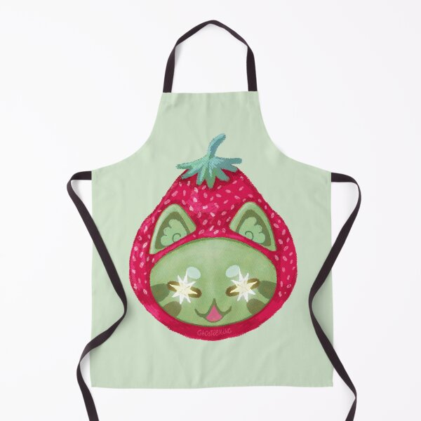 Item preview, Strawberry Matcha Cat Art Print | Kawaii Fruit Cat Illustration | Green Cat Wall Art designed and sold by ghostieking.