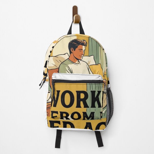 Item preview, Working From Bed Again Funny Vintage Remote Work Travel Poster designed and sold by urbinet.