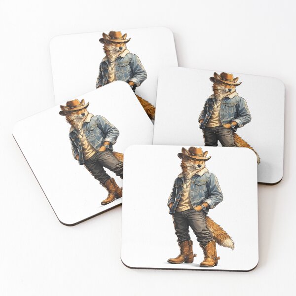 Item preview, Western Cowboy Fox Character Vintage Style Artwork designed and sold by the-dovlat.